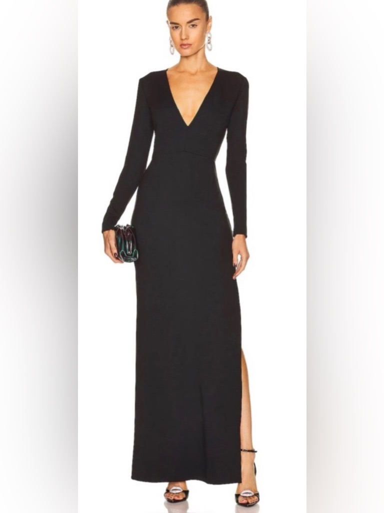 Staud Ink Black Long-Sleeve Maxi Dress